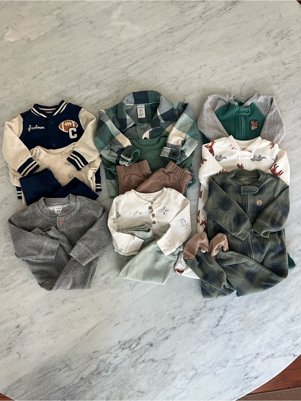 13 Piece Lot of Carter’s Baby Boy Clothing Sets & Pajamas